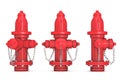 Red Fire Hydrants 3d rendering