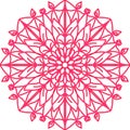 Red fire mandala. Activity and coloring