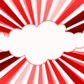 Red Fire Rays Cloud Frame Card