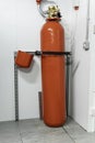 red fire suppression system cylinder Royalty Free Stock Photo