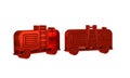 Red Fire truck icon isolated on transparent background. Fire engine. Firefighters emergency vehicle. Royalty Free Stock Photo