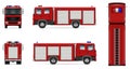 Red fire truck vector mockup