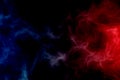 Red fire versus blue ice dynamic abstract background with star texture