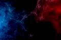 Red fire versus blue ice dynamic abstract background with star texture