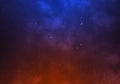 Red fire versus blue ice dynamic abstract background with star texture