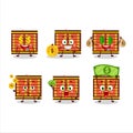 Red firecracker string cartoon character with cute emoticon bring money