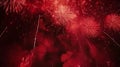 The red fireworks display.AI generated image Royalty Free Stock Photo