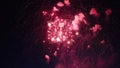 Red fireworks exploding in the night sky during a celebration Royalty Free Stock Photo