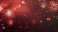 Red Fireworks Night Sky Celebration Royalty Free Stock Photo