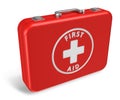 Red first aid kit case