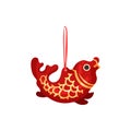 Red fish feng shui symbol. Vector illustration. Royalty Free Stock Photo