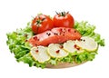 Red fish and fresh vegetables Royalty Free Stock Photo