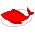 Red fish icon vector illustration