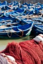 Red fish net in fishing port of Essaouira, Morocco Royalty Free Stock Photo