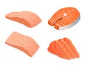 Red fish salmon for sushi food menu illustration