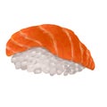 Red fish sushi roll icon, cartoon style Royalty Free Stock Photo