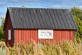 Red fishing hut on Sweden island, Oland