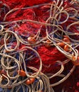 Red fishing nets Royalty Free Stock Photo