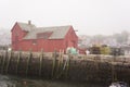 Red fishing shack, also known as Motif Number One in Rockport, MA Royalty Free Stock Photo