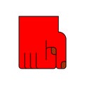 Red fist isolated. Hand of man Vector illustration Royalty Free Stock Photo