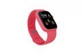 Red Fitbit smartwatch displayed prominently Royalty Free Stock Photo