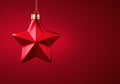 Red five-point star Christmas ornament Royalty Free Stock Photo