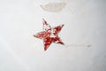 Red five-pointed star on the old wall Royalty Free Stock Photo