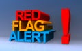 red flag alert on blue Royalty Free Stock Photo