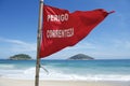 Red Flag Danger Ipanema Beach Rio de Janeiro Brazil Royalty Free Stock Photo