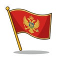 Red flag featuring a golden, two-headed eagle with extended wings centered, wearing a Royalty Free Stock Photo