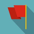 Red flag icon, flat style Royalty Free Stock Photo