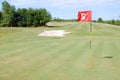 Red flag number two on golf course Royalty Free Stock Photo