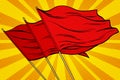 Red flag pop art background Royalty Free Stock Photo