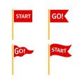 Red flags set on white background Royalty Free Stock Photo