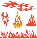 Red flame elements Royalty Free Stock Photo