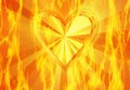 Red flame fire texture with hot heart background Royalty Free Stock Photo