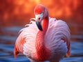 Red flamingo bird  Made With Generative AI illustration Royalty Free Stock Photo