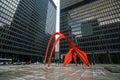 Red Flamingo sculpture in Chicago