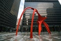 Red Flamingo sculpture in Chicago