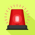 Red flasher icon, flat style Royalty Free Stock Photo