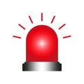 Red flashing light. Emergency symbol. Police flasher. Vector illustration. Royalty Free Stock Photo