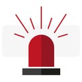 red flashing light. Emergency symbol. Vector illustration. Royalty Free Stock Photo