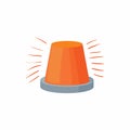 Red flashing light icon, cartoon style Royalty Free Stock Photo