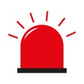 Red flashing light icon. Vector illustration. Royalty Free Stock Photo