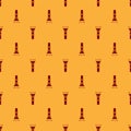 Red Flashlight icon isolated seamless pattern on brown background. Vector Royalty Free Stock Photo