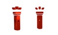 Red Flashlight icon isolated on transparent background.