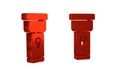 Red Flashlight icon isolated on transparent background.