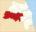 Red location map of the METROPOLITAN BOROUGH OF GATESHEAD, TYNE AND WEAR