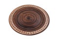 red flat clay plate top view isolated