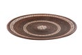 red flat clay plate top view isolated